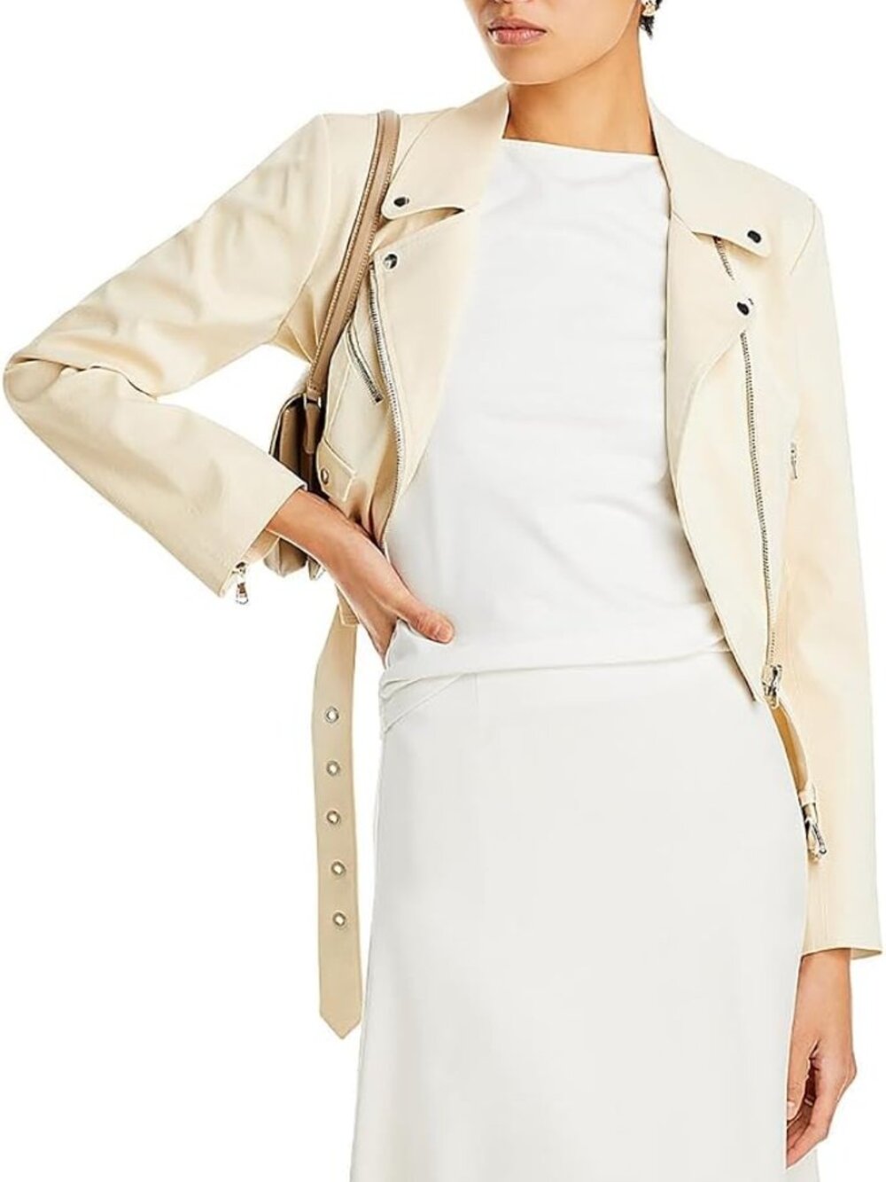 Cinq à Sept Zoe Faux Leather Jacket – Gardenia – Size Small – NWOT